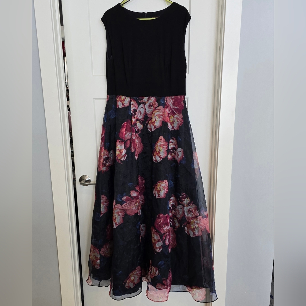 Ignite Evenings Women's Sz 16 Dress Wedding Formal Black Blue Pink Floral Glam